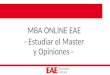 Opiniones Estudiar Master MBA EAE