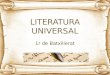 Literatura Universal. 1r de Batxillerat