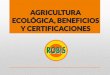 Agricultura ecológica, beneficios y certificaciones