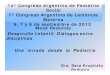 12º Congreso Argentino de Pediatría Social 7º Congreso Argentino 