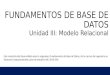 Fundamentos de BD - unidad 3 modelo relacional