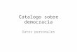 Catalogo sobre democracia