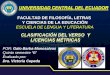 ESCUELA DE LENGUA Y LITERATURA Galo Barba Manosalvas UNIVERSIDAD CENTRAL DEL ECUADOR