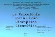 La Psicología Social como Disciplina Científica