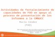 Actividades de fortalecimiento de capacidades de FAO en apoyo al proceso de presentación de los informes a la CMNUCC