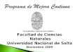 Programa de Mejora Continua en la Universidad Nacional de Salta