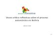 Presentación conversatorio Voces crítico reflexivas sobre el proceso autonómico en Bolivia