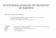 50 principales productos de importación de Argentina - · PDF file6 87089990 Brasil AAP.CE/18 Ad-Val 100% /1 38,983 Estados Unidos 1,299,690 Alemania 20,068 Francia 17,096 Tarifa