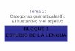 BLOQUE 1 ESTUDIO DE LA LENGUA - iesparquegoya.esiesparquegoya.es/files/lengua/Tema 2.pdf · Los adjetivos que hay en las ... Posibilidad de expresar grados en la cualidad Positivo