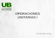 OPERACIONES UNITARIAS I - · PDF filefundamentos de la operaciones unitarias que se observan en las industrias ... transferencia de calor y balances de materia y ... momento y energía