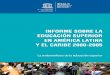 Informe sobre la Educación Superior en América Latina y el ... · PDF fileInforme sobre la Educación Superior en América Latina y el Caribe 2000-200 ... la región, y vía la libre