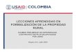 LECCIONES APRENDIDAS EN FORMALIZACIÓN DE LA …ccai-colombia.org/files/primarydocs/1007tier.pdf · REFLEXIONES FINALES . ... (100) a cincuenta mil ... • Los jueces aplican criterios