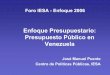 Enfoque Presupuestario: Presupuesto Público en Venezuela Manuel Puente.pdf · José Manuel Puente Centro de Políticas Públicas, IESA Enfoque Presupuestario: Presupuesto Público