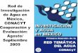 Red de Investigación México, CONACYT Cooperaci ón y · PDF fileRed de Investigación de Agua en México, CONACYT Cooperaci ón y Evaluación: Agosto/ Septiembre 2009