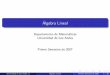 Departamento de Matem´aticas Universidad de Los Andes ...acardona/AL-CAP2.pdf · Contenidos 1 Geometr´ıa en Rn, matrices y sistemas de ecuaciones lineales 2 Dimensi´on, rango