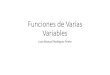 Funciones de Varias Variables · PDF file• A los valores que pueden tomar r y h, lo llamaremos dominio de la ... Funciones de varias variables w x y y x ... todo el plano x y y El