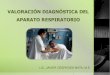 VALORACIÓN DIAGNÓSTICA DEL APARATO …sff2737a5471a2e93.jimcontent.com/download/version/1399050037/mo… · Valoración Respiratoria La evaluación del paciente respiratorio no