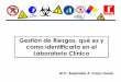 Gestion de Riesgos, que es y como identificarla en el ... · PDF fileGestión de Riesgos, qué es y como identificarla en el Laboratorio Clínico M.C.M.C.Alejandra A. Cano Alejandra