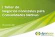 I Taller de Negocios Forestales para Comunidades · PDF fileMapeo de actores –Modelo Forestal Negocios Agroforestales Comunidad Nativa Agrobanco Operador ... •Acuicultura •Ganadería