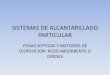 SISTEMAS DE ALCANTARILLADO PARTICULARsistemamid.com/panel/uploads/biblioteca/2014-07-10_10-42-53106779… · FOSAS SEPTICAS Y METODOS DE DISPOSICION: POZO ABSORBENTE O DRENES. 