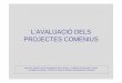 L’AVALUACIÓ DELS PROJECTES COMENIUS - XTECBlocsblocs.xtec.cat/projectesinternacionals/files/2010/12/lavaluacio... · PROJECTES COMENIUS Document elaborat a partir de materials