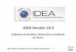 IDEA Versión 10 - softwareaudisis.com · Estadosctual A y Deseable del Análisis de Datos en Auditoría ... - Muestreo estadístico - Cprobación de cálculosom ... hallazgos y el