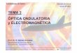 TEMA 2 ÓPTICA ONDULATORIA y …laplace.us.es/campos/optica/Optica - Tema 2 - Optica...• Coeficientes de reflexión y transmisión • Interferencia • Recubrimientos antirreflectantes