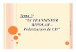 Tema 7: “El TRANSISTOR BIPOLAR - Polarizacion de CD” · polarizado en la R.A.D. el transistor bipolar equivale al siguiente circuito: Muy importante!! CIRCUITODEPOLARIZACIÓN
