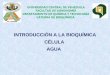 INTRODUCCIÓN A LA BIOQUÍMICA CÉLULA AGUA · introducciÓn a la bioquÍmica cÉlula agua universidad central de venezuela facultad de agronomÍa departamento de quÍmica y tecnologÍa