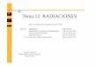 Tema 12. RADIACIONES - Universidad de Castilla · Tema 12 Radiaciones Caps. 30 y 31 ... Por eso debe usarse la dosis equivalente, que describe el efecto sobre la materia viva de una