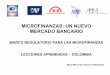 MICROFINANZAS: UN NUEVO MERCADO … · 2017-07-14 · Circular Externa 050 de Octubre Superintendencia Bancaria de Colombia: ... serán certificadas por la Superintendencia Financiera