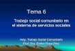 Tema 6 - Universidad de La Rioja · Tema 6 Trabajo social comunitario en el sistema de servicios sociales ... profesional de los trabajadores sociales en los servicios sociales comunitarios