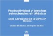 Productividad y brechas estructurales en México - … · estructurales en México Sede subregional de la CEPAL en México Ciudad de México, 22 de junio de 2016 ... Desempeño exportador