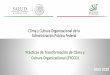 Clima y Cultura Organizacional de la Administración ...€¦ · Programa de Prácticas de Transformación 2018 Resultados Globales APF El Clima y Cultura Organizacional, son el conjunto