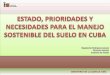 República de Cuba - fao.org · implementación de tecnologías para el manejo del suelo, agua, forestal. 2000 2000/2010 2009/2010. ... el diagnóstico del suelo y las necesidades