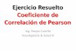 Ejercicio Resuelto Coeficiente de Correlación de Pearson · ¿Qué es el coeficiente de ... Resultados de SPSS ... EXISTE UNA CORRELACION entre la cantidad de fluoruro y la incidencia