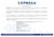 CURRICULUM CEFRISA 2016 · CEFRISA es una empresa 100% especializada en sistemas de ... DE LIMON Mtz Torre, ... PROCTER & GAMBLE EQUIPO SISTEMA DE ENFRIAMIENTO Vallejo, México. SUB