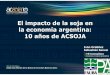 El impacto de la soja en la economía argentina: 10 … · Bio-combustibles 2,5% Soja 2,6% Maíz Fuente: Organization for Economic Co-operation and Development (OECD) – Food and