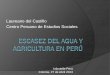 Laureano del Castillo Centro Peruano de Estudios … · Ampliación de la frontera agrícola Proyecto Chavimochic (1994-2006) Empresa Área bruta % Camposol S.A 9.180 20,9 Compañía
