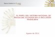 EL PAPEL DEL SISTEMA NACIONAL DE PAGOS DEL ECUADOR EN LA ... · de Redes, como mecanismo de fomentar la Inclusión Financiera. •Regulación 026-2012, estandariza el proceso de recaudación