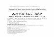 ACTA No. 007 - unilibre.edu.co · homologar la optativa iii, de quinto aÑo, teniendo en cuenta, que, en las semanas anteriores, ... nÓmina de profesores que dictan clase en la nÓmina