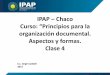 IPAP Chaco Curso: Principios para la organización ...ipap.chaco.gov.ar/uploads/publicacion/89dcf11241d4... · su vez condicionados por factores internos y externos a los propios