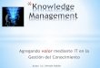 Agregando valor mediante IT en la Gestión del Conocimiento · Knowledge Management (Gestión del conocimiento): 1. Para generar un cambio en el mercado es necesario incorporar ventajas