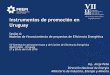 Instrumentos de promoción en Uruguay - olade.org · •Aumento de exportaciones. •Incremento de I+D+i. •Indicadores sectoriales. Decreto 2/012: •Colectores Solares Térmicos