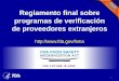 Reglamento final sobre programas de verificación de ... · Exenciones del Programa de Verificación de Proveedores Extranjeros ... control del peligro en la siguiente etapa de la