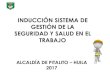 Presentación de PowerPoint - alcaldiapitalito.gov.coalcaldiapitalito.gov.co/publicaciones/Induccion_SG-SST.pdf · • Iluminación • Ruido • Ventilación • Radiaciones no ionizantes