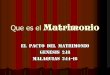 Que es el Matrimonio - Iglesia Bíblica Bautista …ministerioantioquia.com/.../08/01_-_Que_es_el_Matrimonio.pdfImplicaciones del Pacto (sigue) Gen. 2:23-24 indica que el matrimonio