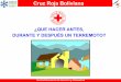 Cruz Roja Boliviana HACER EN UN... · Unidad Nacional de Socorro y Desastres Cruz Roja Boliviana. Es la liberación súbita y brusca de energía acumulada por la deformación lenta