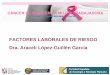 FACTORES LABORALES DE RIESGO Dra. Araceli … · • Han disminuído los trabajos con exposición a agentes causales • Han mejorado las medidas de prevención y seguridad en el