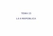 TEMA 13 LA II REPÚBLICA - … · Proclamación de la II República en Madrid . Se forma un gobierno provisional con los integrantes del “Comité ejecutivo” del Pacto de San Sebastián: